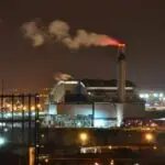 Belvidere Incinerator at night