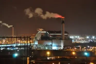 Belvidere Incinerator at night