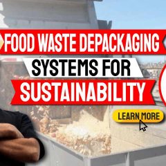 Image text: "Food waste depackaging for sustainability".